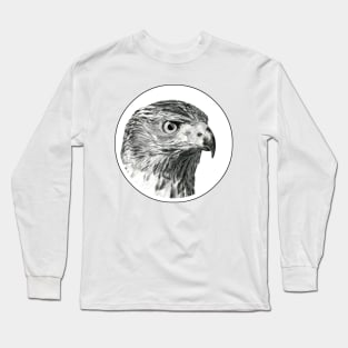 Hawk portrait drawing Long Sleeve T-Shirt